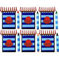 6 Mini Blue Striped Handy Dandy Notebooks Party Favor Pack - Handcrafted