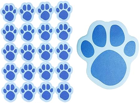 Handcrafted Handy Dandy Notebooks Blue Paw Print Sticky Note Pad and Stickers